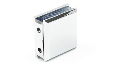 Коннектор для душевой  стена-стекло 45х45 мм, 90°, с двумя отверстиями, цинк, полированный t731 PZn купить в Краснодаре