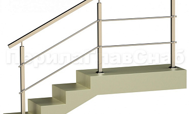 Два ригеля на держателях, квадратные поручень и стойки купить в Краснодаре