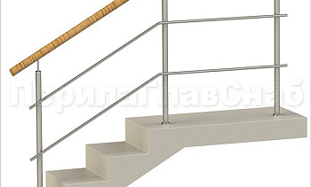 Два ригеля на сварке, круглый пластиковый поручень и круглые стойки в Краснодаре. Готовые проекты ПерилаГлавСнаб