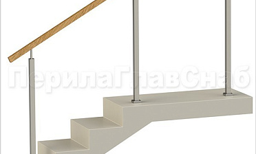 Нержавеющие ограждения без ригелей с квадратным деревянным поручнем и квадратными стойками купить в Краснодаре