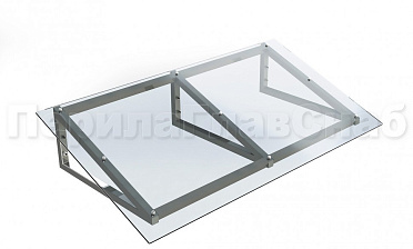 Козырек на треугольном скате из поликарбоната купить в Краснодаре