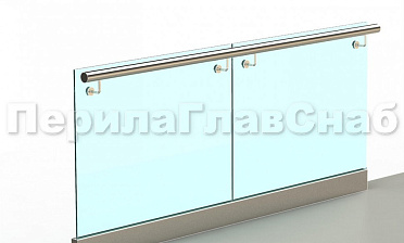 Ограждение с поручнем на выносе в зажимном профиле купить в Краснодаре