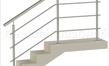 Три ригеля на сварке, квадратный поручень и круглые стойки в Краснодаре. Готовые проекты ПерилаГлавСнаб