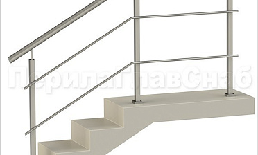 Два ригеля на сварке, круглый поручень и квадратные стойки купить в Краснодаре