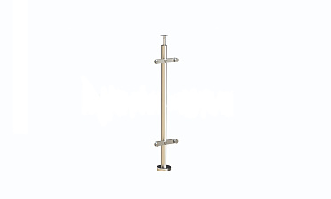 Стойка круглая  Ø38.1: 2 пластинчатых стеклодержателя, полированная, высота 950 мм (AISI 304) k729 купить в Краснодаре Стойка круглая  Ø38.1: 2 пластинчатых стеклодержателя, полированная, высота 950 мм (AISI 304) k729 купить в Краснодаре