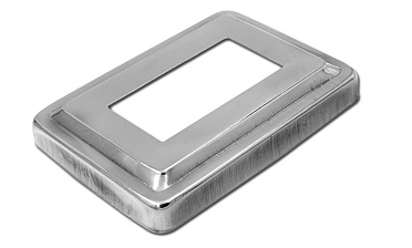 Низ стойки фигурный под трубу 31х61 мм, 105х75х0.4, высота 16 мм, полированный (AISI 304) k377 купить в Краснодаре