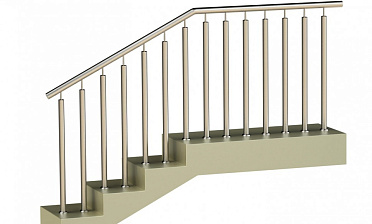 Ограждения с двумя стойками в каждую ступень без ригелей купить в Краснодаре