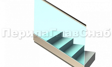 Ограждение с поручнем с пазом в зажимном профиле на лестнице купить в Краснодаре