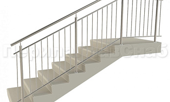 Нержавеющие ограждения с вертикальным заполнением 'частокол' - вариант №3 в Краснодаре. Готовые проекты ПерилаГлавСнаб