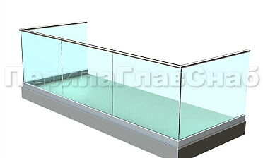 Ограждение на несущем стекле на алюминиевом профиле для балкона купить в Краснодаре