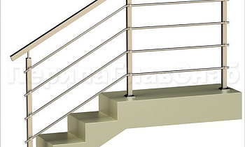 Четыре ригеля на держателях, квадратный поручень и квадратные стойки в Краснодаре. Готовые проекты ПерилаГлавСнаб