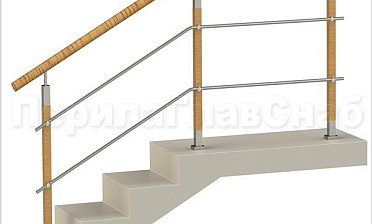 Два ригеля на держателях, пластиковый поручень и квадратные деревянные стойки купить в Краснодаре
