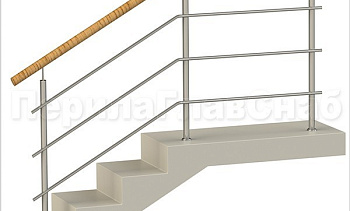 Три ригеля на сварке, круглый пластиковый поручень и круглые стойки в Краснодаре. Готовые проекты ПерилаГлавСнаб