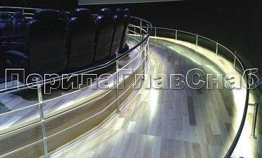 Ограждение со светильниками, встроенными в поручень купить в Краснодаре