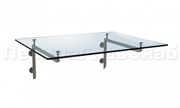 Стеклянный консольный навес на Г-образном каркасе - вариант 2 купить в Краснодаре