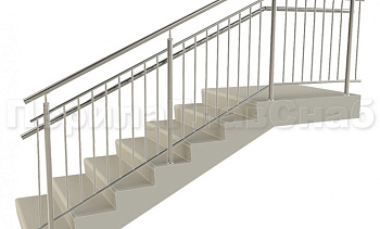 Нержавеющие ограждения с вертикальным заполнением 'частокол' - вариант №4 в Краснодаре. Готовые проекты ПерилаГлавСнаб