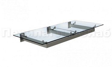 Стеклянный козырек на прямом каркасе купить в Краснодаре