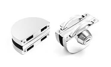 Замок для стеклянной двери с ответной частью на стекло, без вырезов, нержавеющая сталь AISI 201, полированная t109-201 PSS купить в Краснодаре