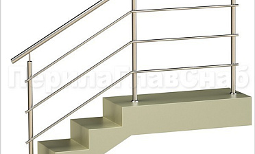 Три ригеля на сварке, круглый поручень и круглые стойки для крыльца купить в Краснодаре