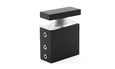 Соединитель труба-стекло для прямоугольного трека, нержавеющая сталь AISI 304, черная t462 BL купить в Краснодаре