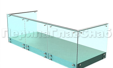 Ограждения на несущем стекле с торцевым креплением для балкона купить в Краснодаре