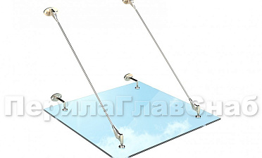 Стеклянный козырек на вантах купить в Краснодаре