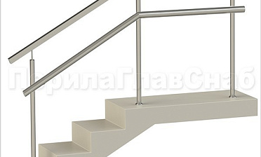 Ограждения с квадратным поручнем и дополнительным поручнем без ригелей купить в Краснодаре