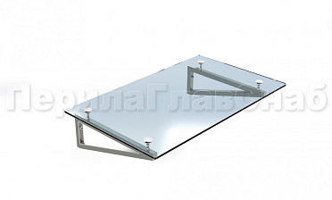 Стеклянный козырек на консоли из трубы купить в Краснодаре