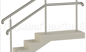 Нержавеющие ограждения с двойным поручнем без ригелей - вариант 2 в Краснодаре. Готовые проекты ПерилаГлавСнаб