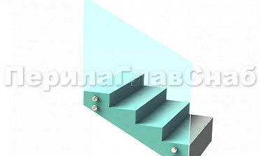 Ограждение без поручня на точечном креплении на лестнице купить в Краснодаре