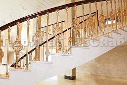 Латунные перила под золото в Краснодаре. Готовые проекты ПерилаГлавСнаб - фото 9