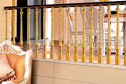 Латунные перила под золото в Краснодаре. Готовые проекты ПерилаГлавСнаб - фото 6