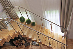 Ограждения из нержавейки со стеклом в Краснодаре. Готовые проекты ПерилаГлавСнаб - фото 13