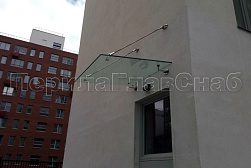 Стеклянные козырьки на вантах в Краснодаре. Готовые проекты ПерилаГлавСнаб - фото 3