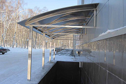 Козырьки и навесы на металлокаркасе в Краснодаре. Готовые проекты ПерилаГлавСнаб - фото 20