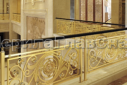 Латунные перила под золото в Краснодаре. Готовые проекты ПерилаГлавСнаб - фото 16