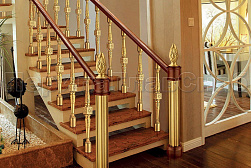 Латунные перила под золото в Краснодаре. Готовые проекты ПерилаГлавСнаб - фото 7