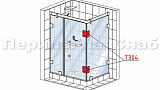 Минисхемы Петля для душевой кабины стекло-стекло 90° 90х55 мм шлифованная  t304 SSS