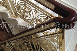 Латунные перила под золото в Краснодаре. Готовые проекты ПерилаГлавСнаб - фото 11
