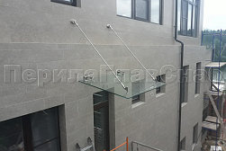 Стеклянные козырьки на вантах в Краснодаре. Готовые проекты ПерилаГлавСнаб - фото 18