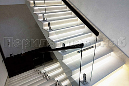 Стеклянные перила для лестниц в Краснодаре. Готовые проекты ПерилаГлавСнаб - фото 7
