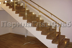 Латунные перила под золото в Краснодаре. Готовые проекты ПерилаГлавСнаб - фото 19