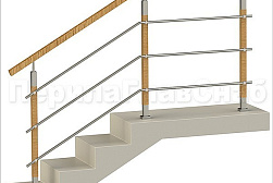 Перила и ограждения из нержавейки и дерева в Краснодаре. Готовые проекты ПерилаГлавСнаб - фото 30