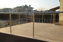 Ограждения и перила без ригелей из нержавеющей стали (без заполнения) в Краснодаре. Готовые проекты ПерилаГлавСнаб - фото 9