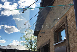 Стеклянные козырьки на вантах в Краснодаре. Готовые проекты ПерилаГлавСнаб - фото 16