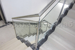 Ограждения из нержавейки со стеклом в Краснодаре. Готовые проекты ПерилаГлавСнаб - фото 18